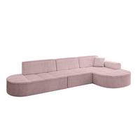 ECKSOFA Ottomane Rechts TARO-L2 - 328x171x79,5 cm Rosa - Rosa, Holzwerkstoff/Textil (328/171cm) - ALTDECOR