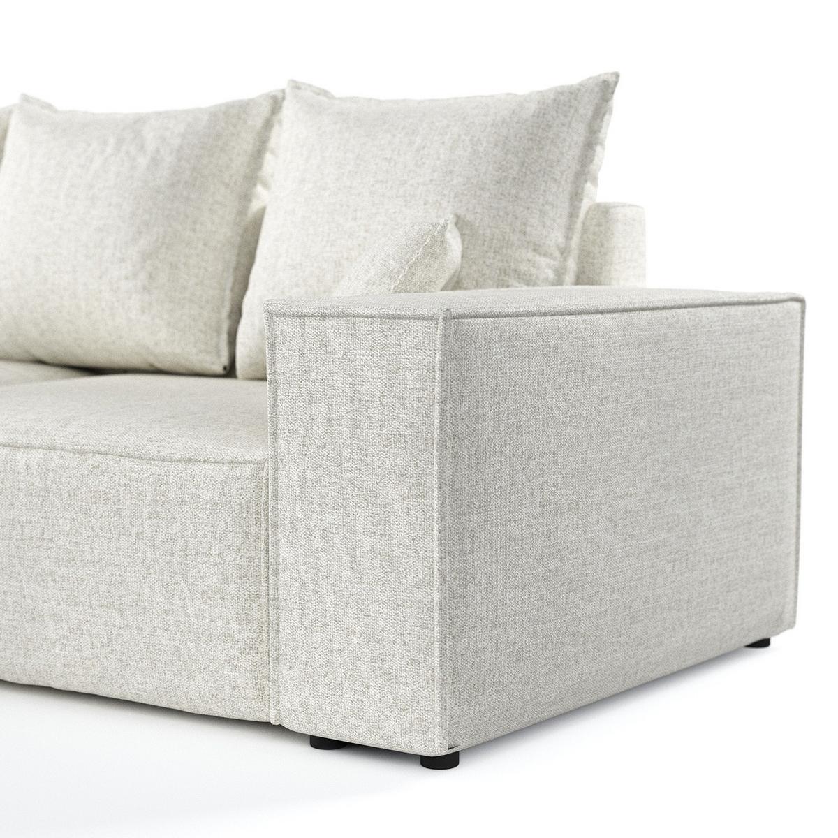 ECKSOFA SENSO mit Schlaffunktion Hellbeige im City Stoff - Beige/Schwarz, Holz/Holzwerkstoff (255/148cm) - AltaBeds