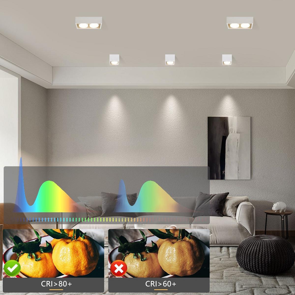 LED-DECKENLEUCHTE Harmonie 2-flammig 20/10/8 cm - Weiß, Metall (20/10/8cm) - Nettlife