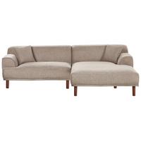 ECKSOFA 3-Sitzer Stoff Taupe linksseitig Holt - Taupe, Textil (241/159cm) - Beliani