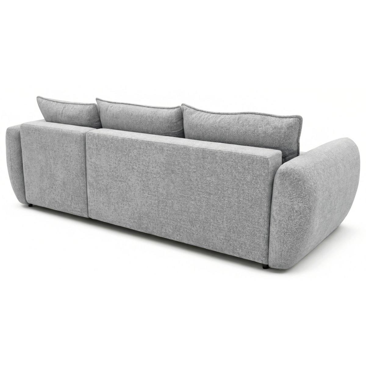 ECKSCHLAFSOFA Zordo GRAUER CHENILLE RECHTS MIT ZWEI BETTKÄSTEN - Grau, Kunststoff/Textil (170/256cm) - Selsey