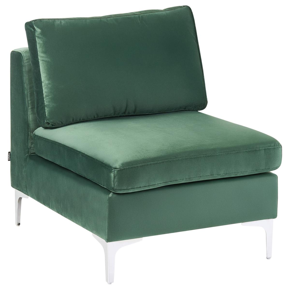 ECKSOFA Modul 4-Sitzer linksseitig Grün Samtstoff Evja - Grün, Textil (235/150cm) - Beliani
