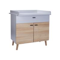 WICKELKOMMODE Lovis - Eichefarben/Hellgrau, Holz/Holzwerkstoff (95/96/79cm) - arthur berndt