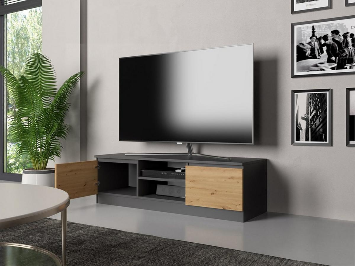 LOWBOARD Anthrazit, Artisan 120/36/40 - Anthrazit, Holzwerkstoff (120/36/40cm) - RAUMHIRSCH FURNITURE