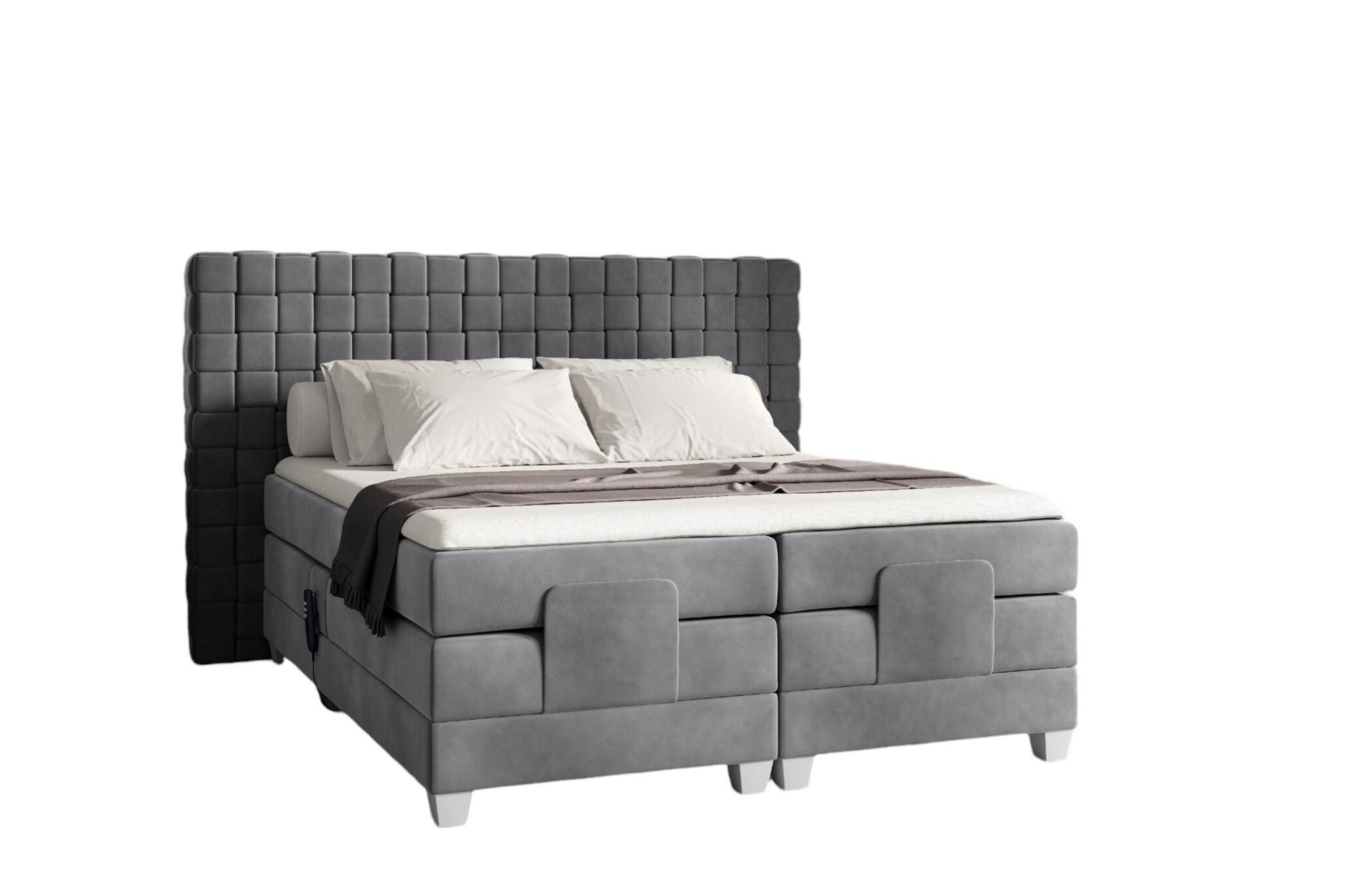BOXSPRINGBETT Elektrisch Vidal - Grau, Holzwerkstoff/Textil (120/200cm) - Fun Möbel