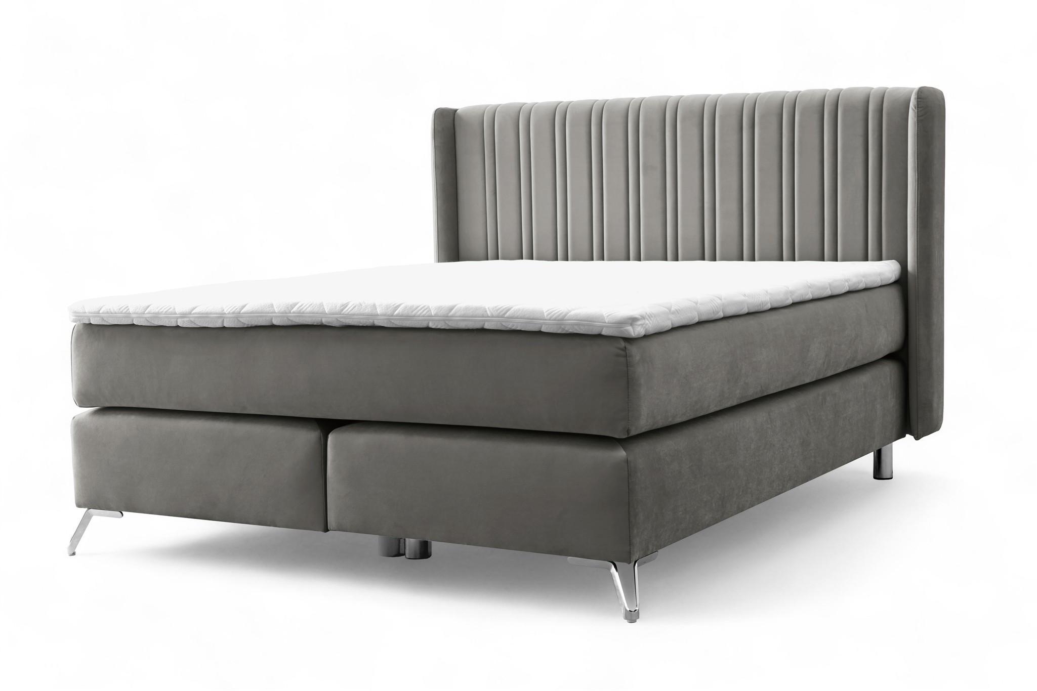 BOXSPRINGBETT Agnus - Dunkelgrau, Holzwerkstoff/Textil (160/200cm) - Fun Möbel