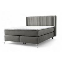 BOXSPRINGBETT Agnus - Dunkelgrau, Holzwerkstoff/Textil (200/200cm) - Fun Möbel