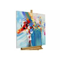 ACRYLBILD HANDGEMALT 80/80 cm - Blau/Multicolor, Holz/Textil (80/80cm) - KUNSTLOFT