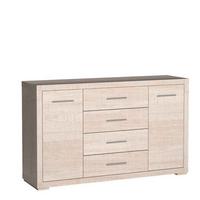 KOMMODE SALERNO 148/91/40,5cm mit 4 Schubladen 2 Türen Eichefarben - Eichefarben, Holzwerkstoff (148/91/40.5cm) - MASSENO