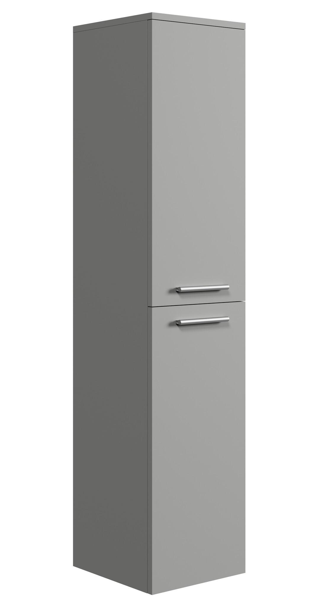 BADEZIMMERSCHRANK Saturnus mit 2 Türen Grau Matt - 35 x 35 x 130 cm - Grau, Holz (35/130/35cm) - Badplaats