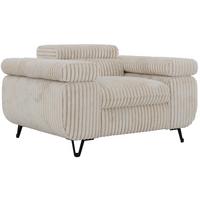 SESSEL PETER 1 - Beige Cord - Beige/Creme, Textil/Metall (126/76/99cm) - MKS