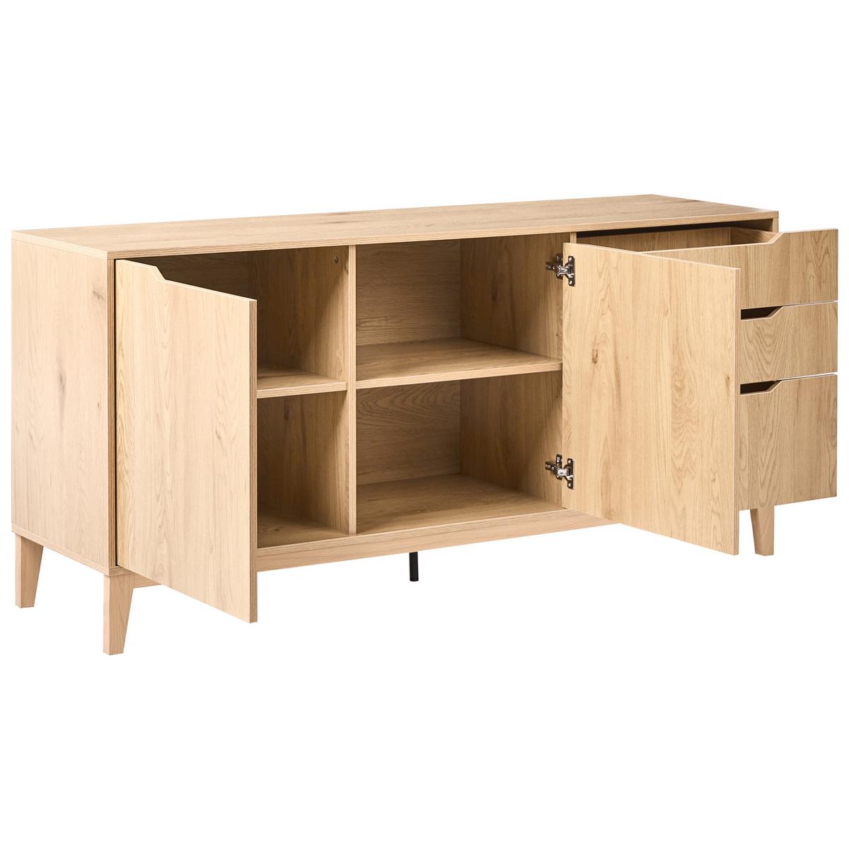 SIDEBOARD mit 2 Türen Hellbraun Moncton - Hellbraun, Holzwerkstoff (160/75/45cm) - Beliani