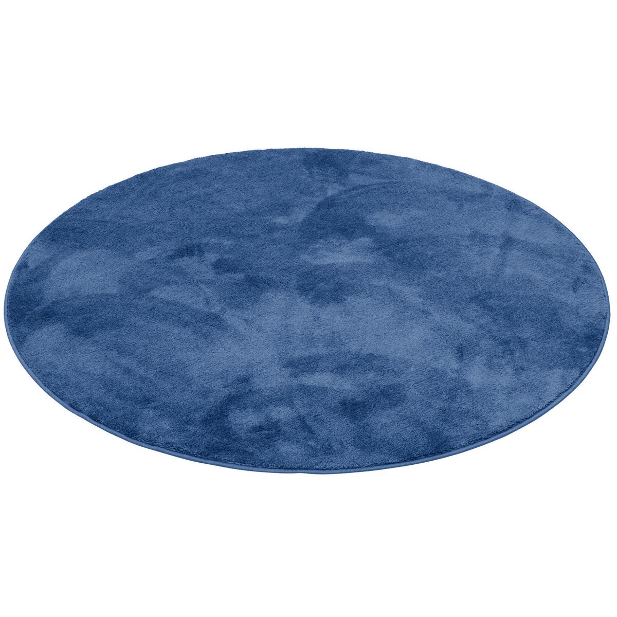 HOCHFLOR LANGFLOR TEPPICH SUPER SOFT MELIA RUND - Dunkelblau, Textil (160/160cm) - Pergamon