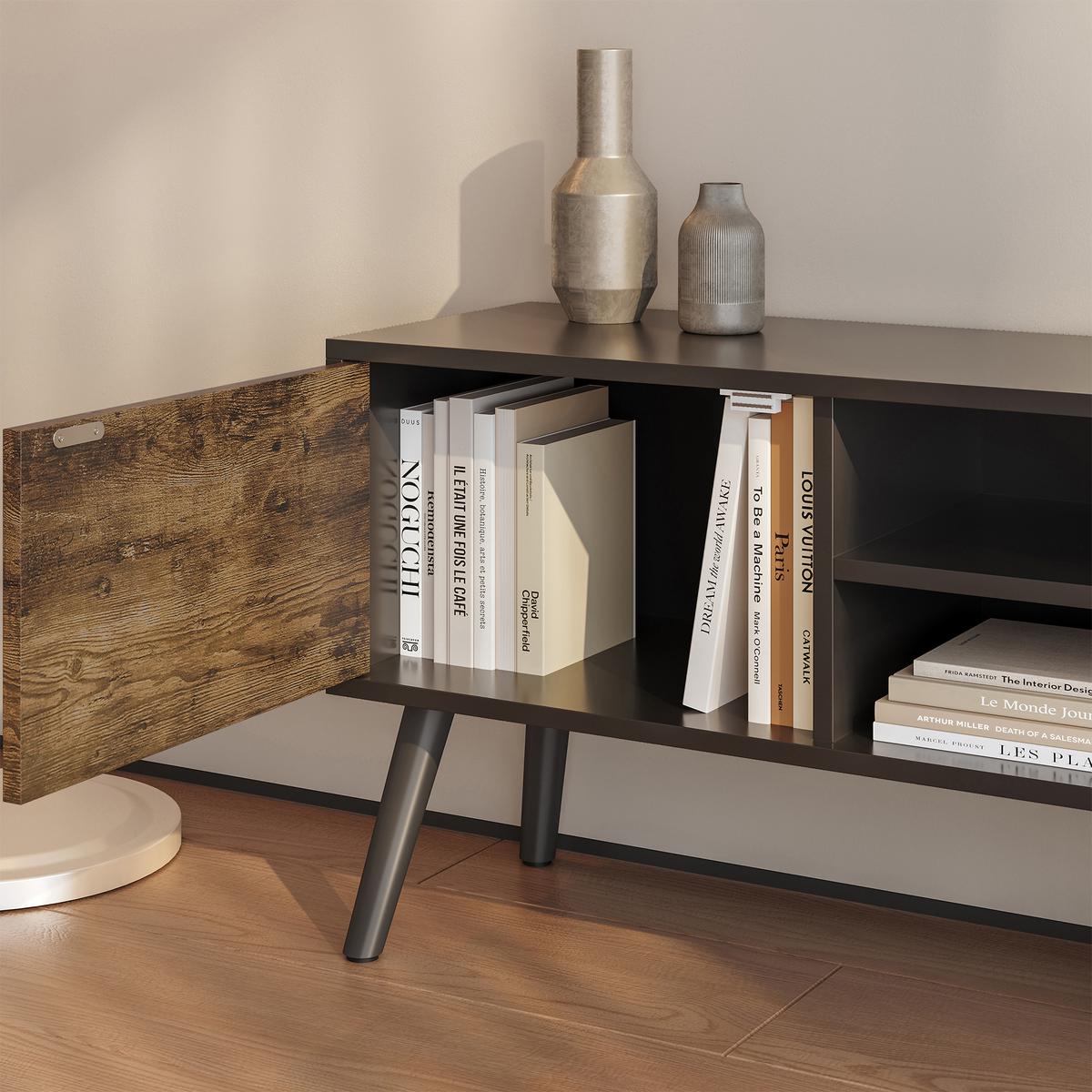 LOWBOARD Eskilstuna - Braun, Holz/Holzwerkstoff (120/46.5/29.5cm) - [en.casa]