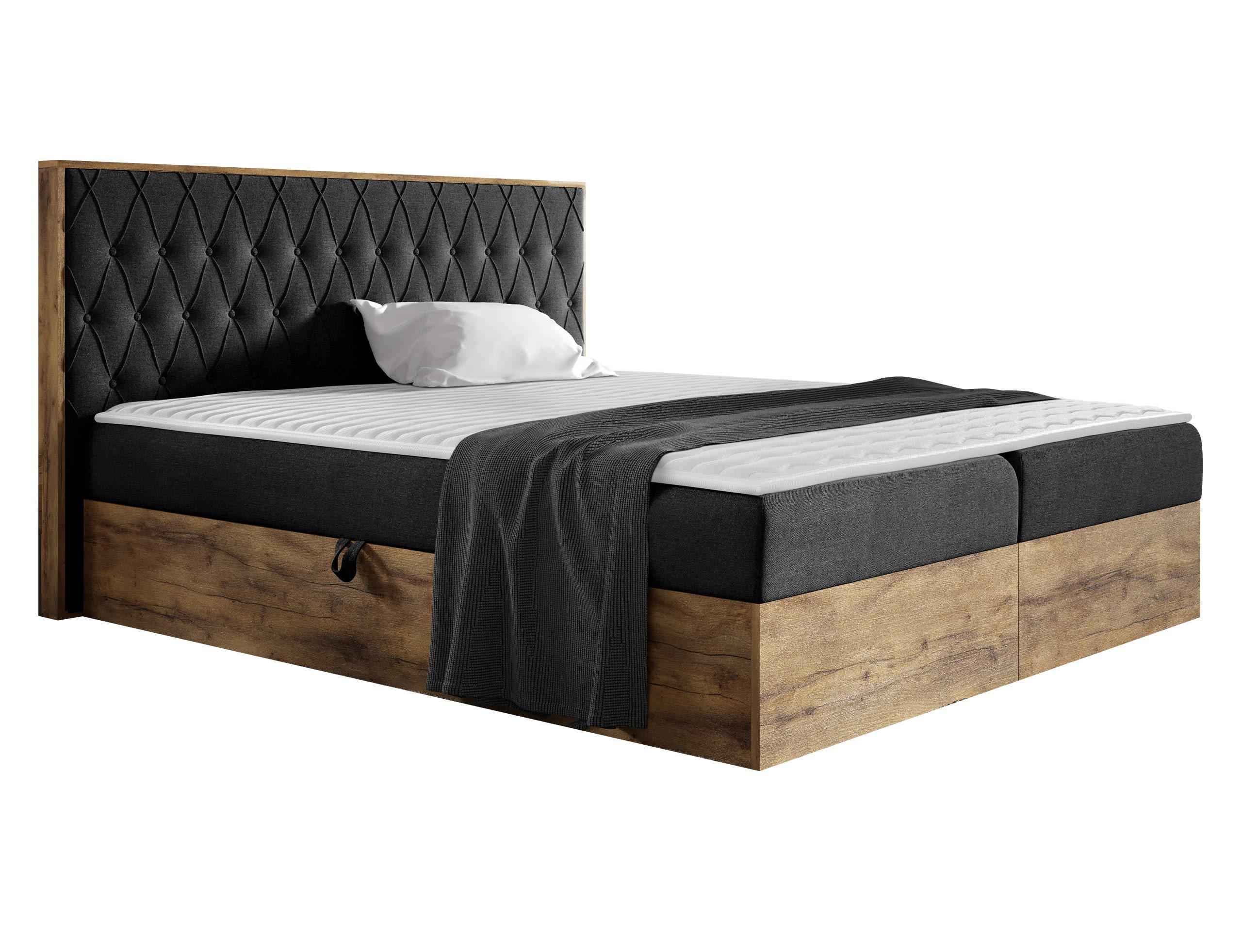 BOXBETT Wood 6 - H3 - Dunkelgrau, Holz/Textil (160/200cm) - MIRJAN24