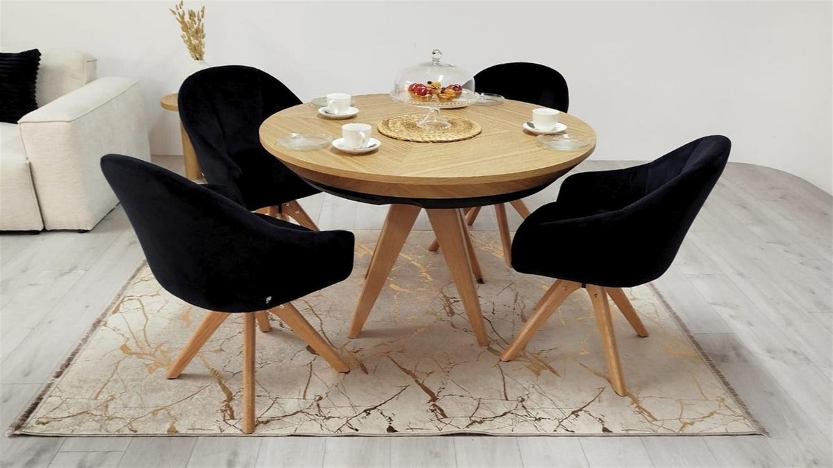 ESSTISCH INTARSIO Ausziehbar 120 - 220 / 120 x 76 cm - Eichefarben, Holz (120/120/76cm) - MASSENO