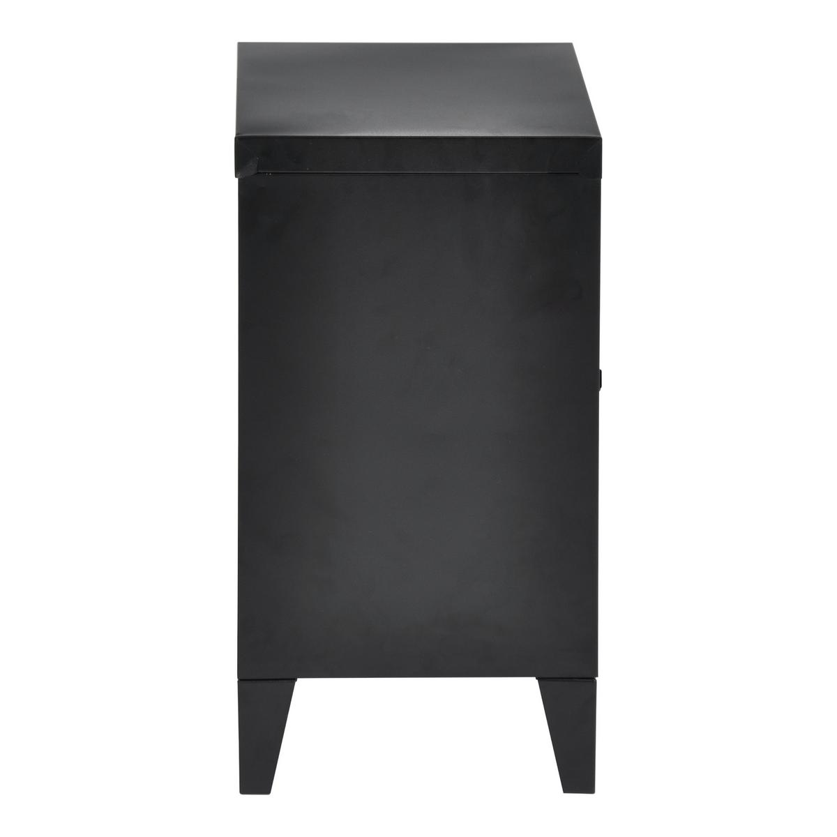 NACHTSCHRANK-SET 2 TLG. Inari - Schwarz, Metall (40/57/30cm) - [en.casa]