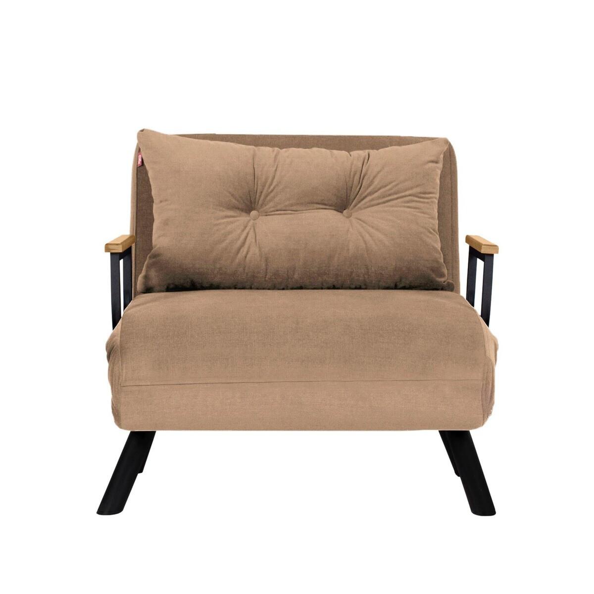 SESSEL mit Stoffbezug und Metallfüßen, umwandelbar 67/50/41 cm - Taupe, Metall (50/41/60cm) - Calicosy