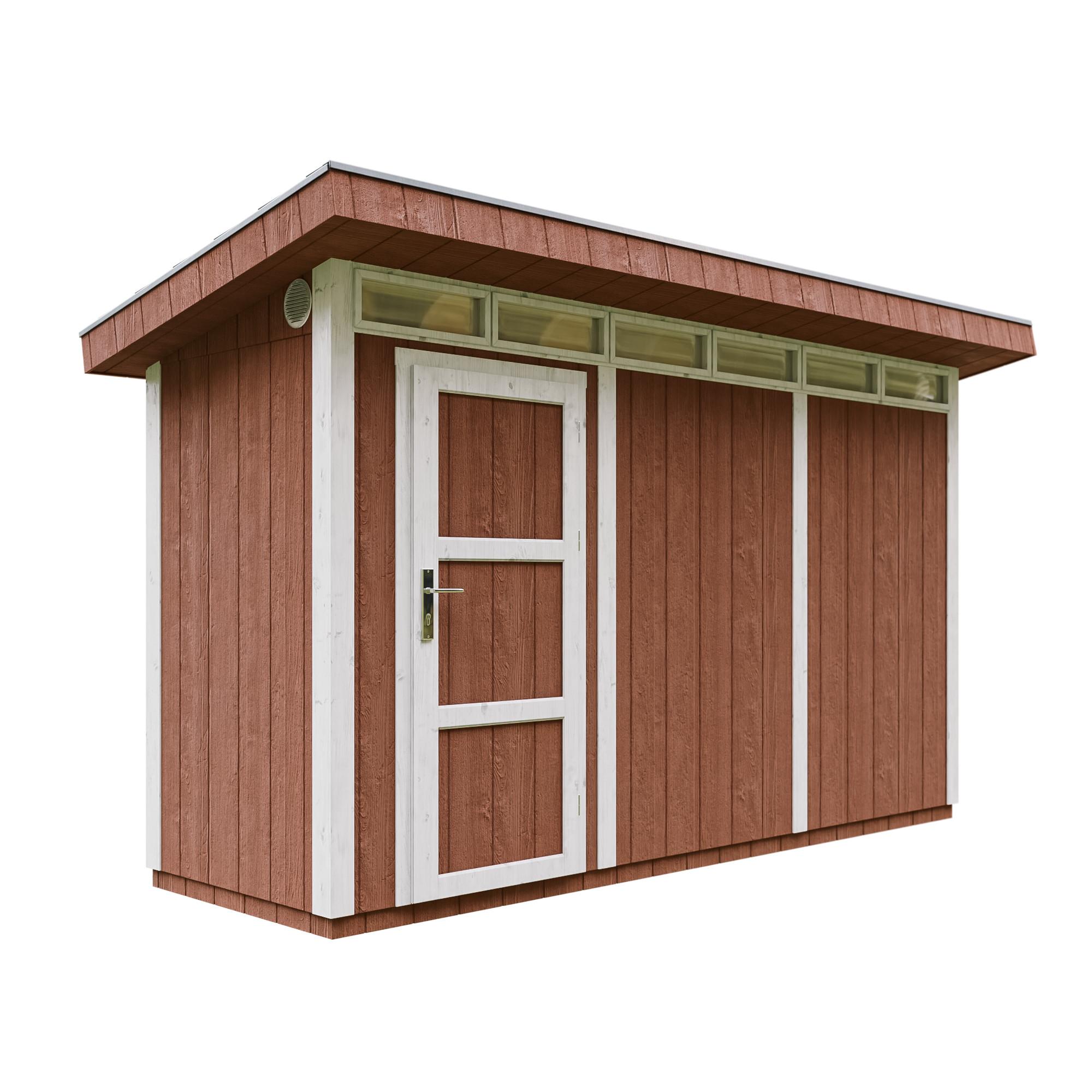 HOLZ-GARTENHAUS basis LP SmartSide 4,3m² mit B161xL411xH239 cm - M902 - REDWOOD RED - Dunkelrot, Holz (412/239/161cm) - Timbela