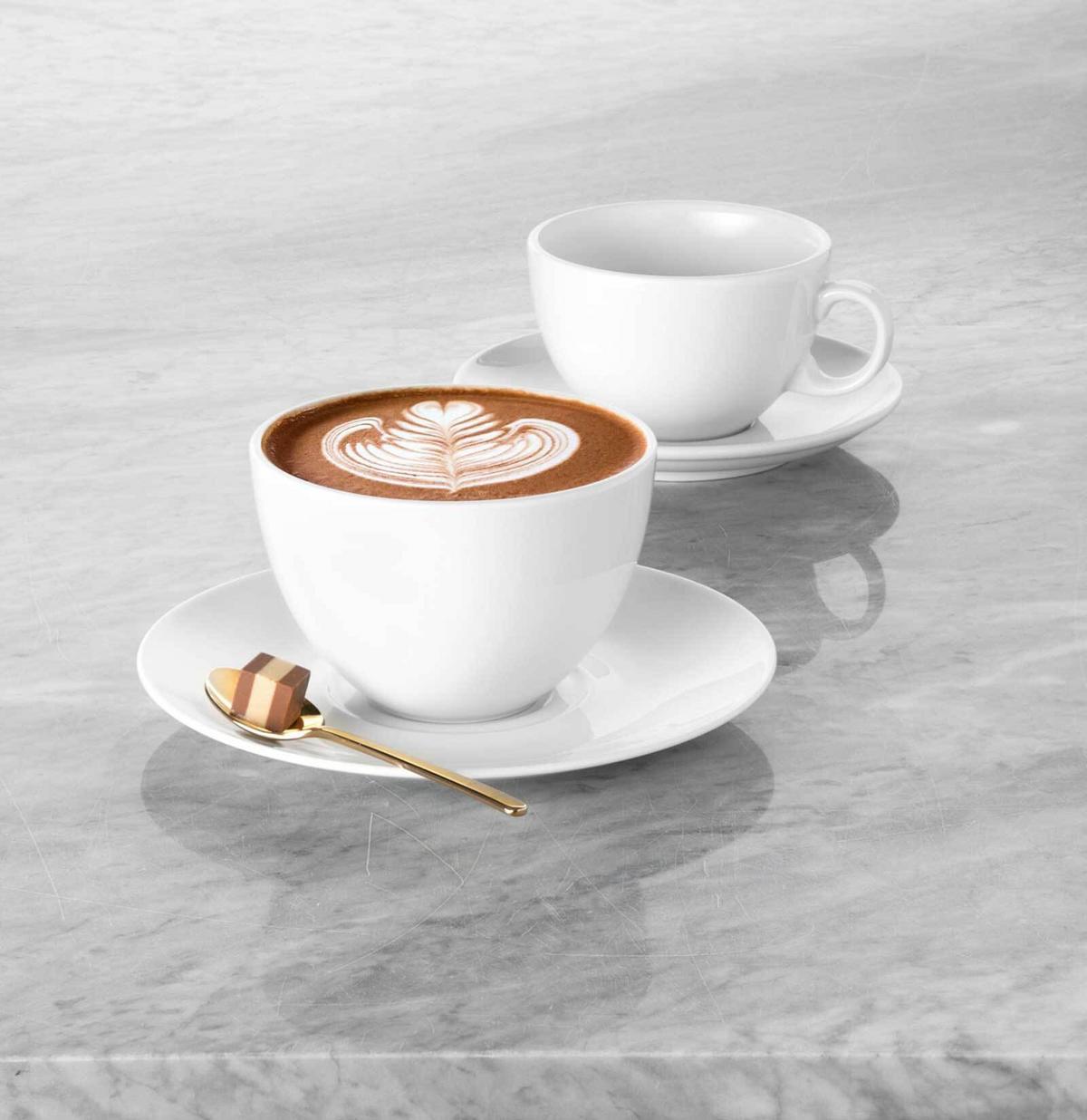 CAPPUCCINOTASSE MIT UNTERTASSE VIP. weiß 220 ml - Weiß, Keramik (0.22L) - Seltmann Weiden