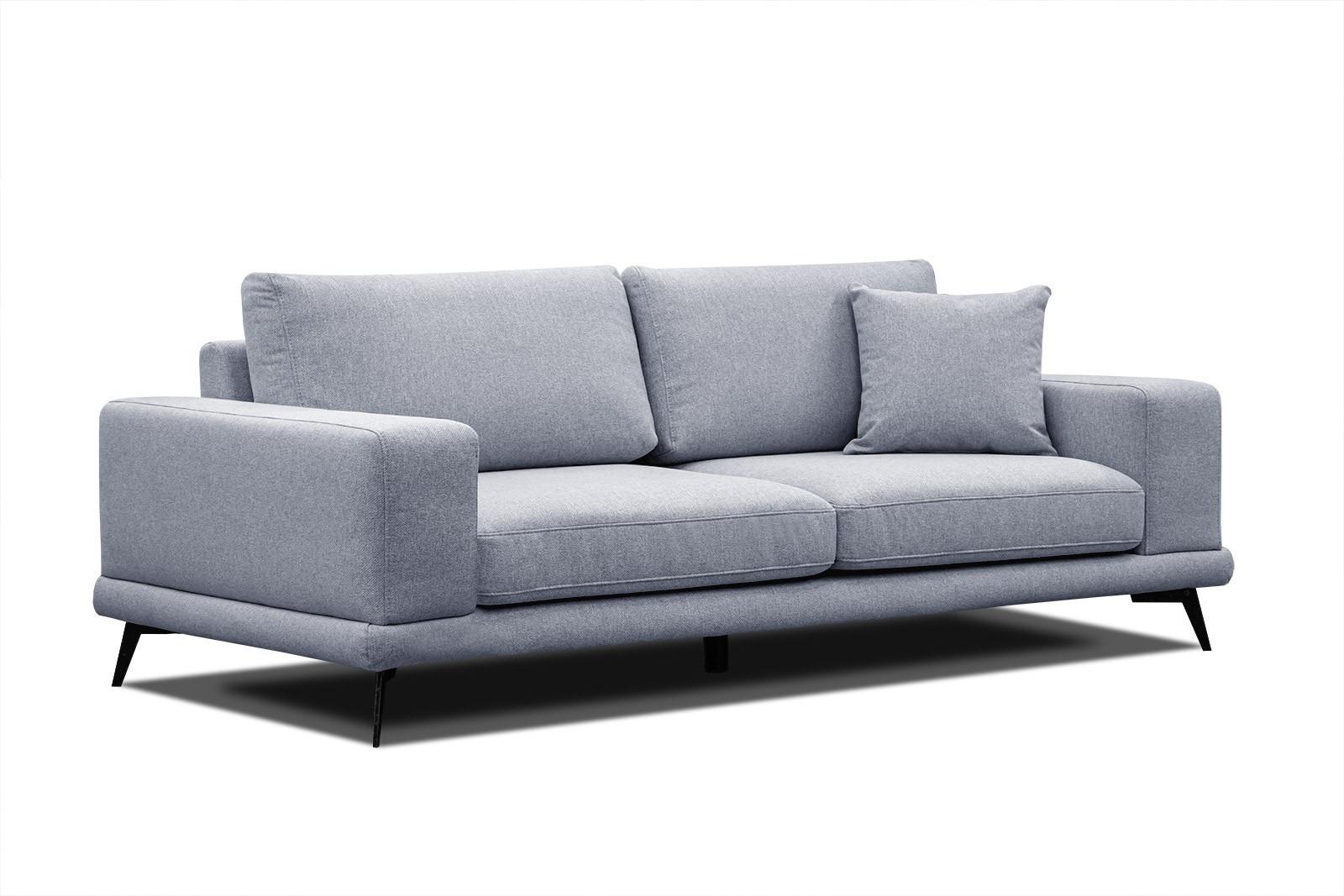 SOFA MEDIOLANE 3-Sitzer, hellblau - Hellblau, Holzwerkstoff/Textil (233/87/96cm) - Wozimo