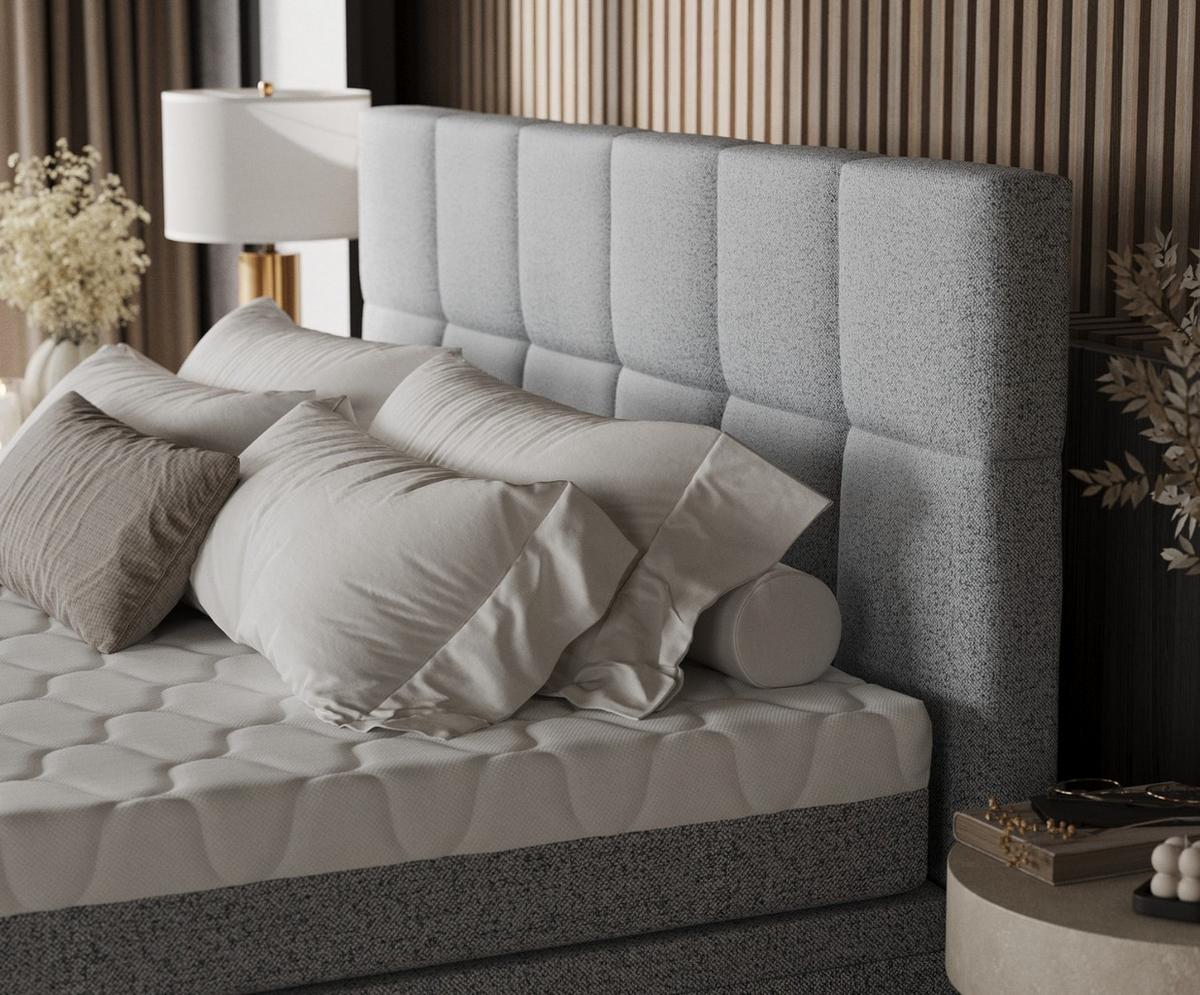 BOXBETT Elano 200/200 cm Grau im Riva Stoff - Schwarz/Grau, Holz/Holzwerkstoff (200/200cm) - AltaBeds