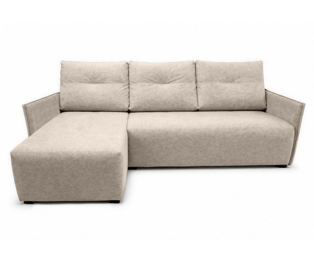 ECKSOFA L Form Damascus Beige 212/143/88 cm Links mit Schlaffunktion - Beige/Schwarz, Kunststoff/Textil (143/212cm) - AX Living