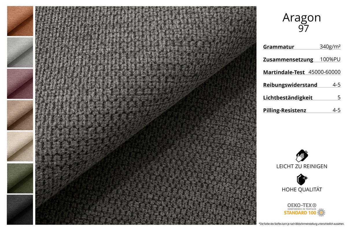 WOHNLANDSCHAFT mit Schlaffunktion und Bettkasten LIRA-U - 335x172x89 Grau - Grau, Holzwerkstoff/Textil (335/89/172cm) - ALTDECOR