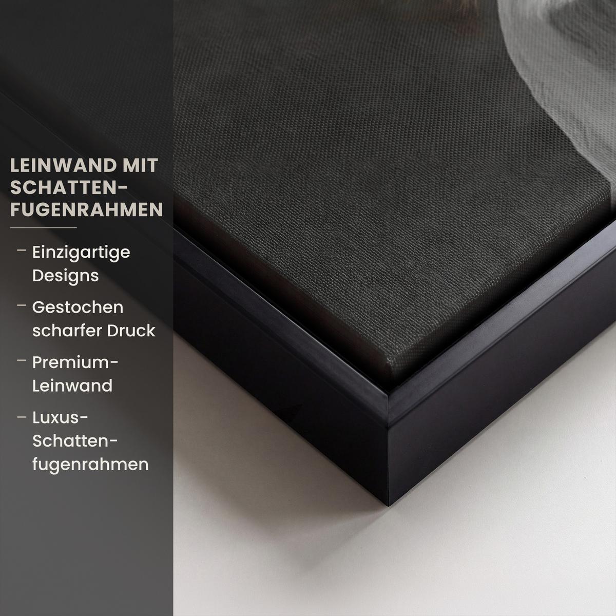 LEINWAND Bilder mit Rahmen - Blumensamen - Löwenzahn - Vase - Stilleben - Blumenstrauß - 100x70 - Dunkelgrau, Textil (100/70cm) - MuchoWow
