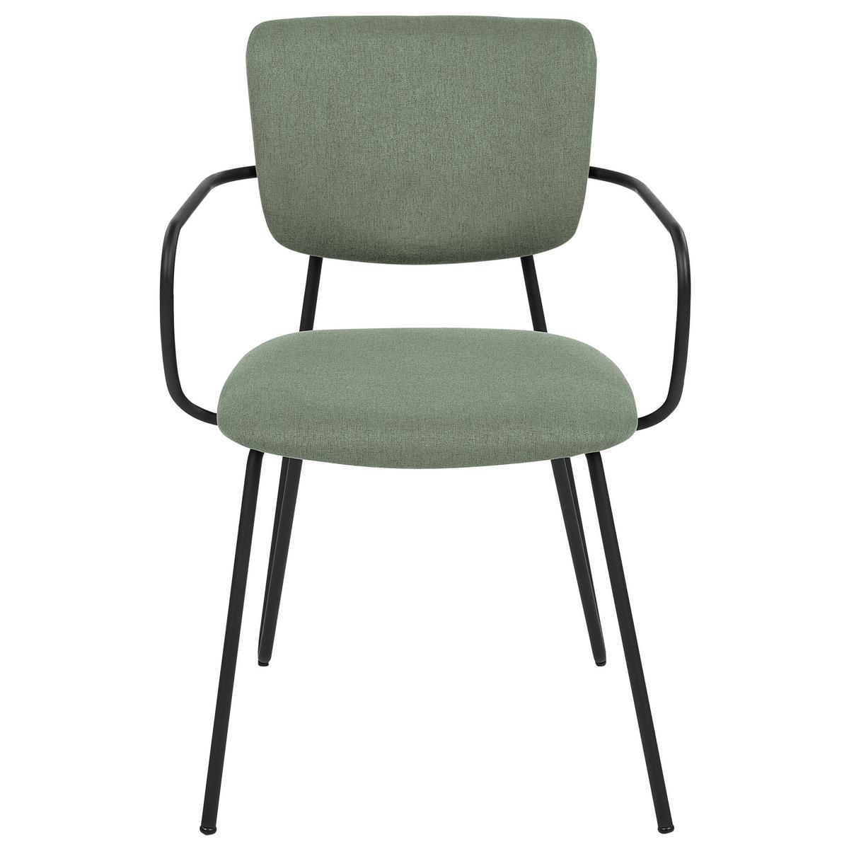 ESSZIMMERSTUHL 2er-Set Polsterbezug Grün Elko - Grün, Textil/Metall (45/80/54cm) - Beliani