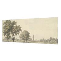 FOTOTAPETE 250x104 cm - Ein ruhiger Park - Grau, Textil (250/104cm) - Wallfluent