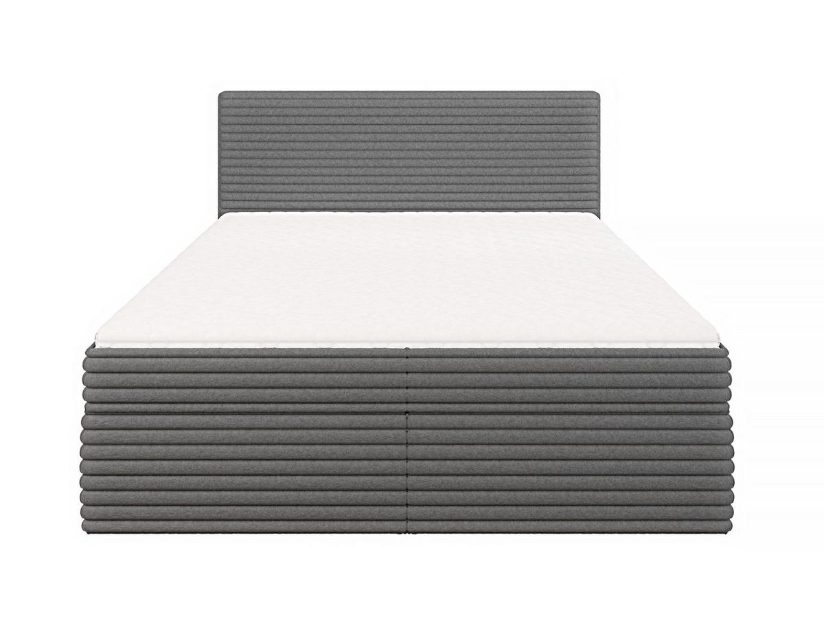 BOXBETT Roma 160/200 cm Dunkelgrau Plüschcord - Dunkelgrau/Schwarz, Holz/Kunststoff (160/200cm) - S-Style