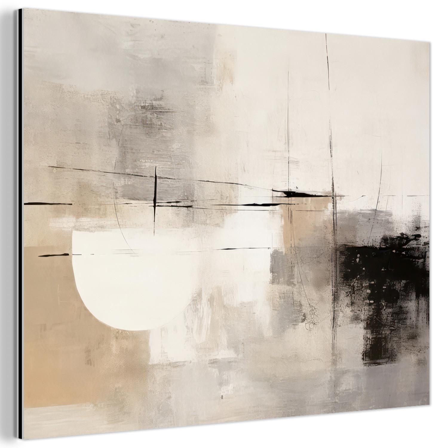 METALLBILD Abstrakt - Kunst - Grau 40x30 cm - Hellgrau, Metall (40/30cm) - MuchoWow