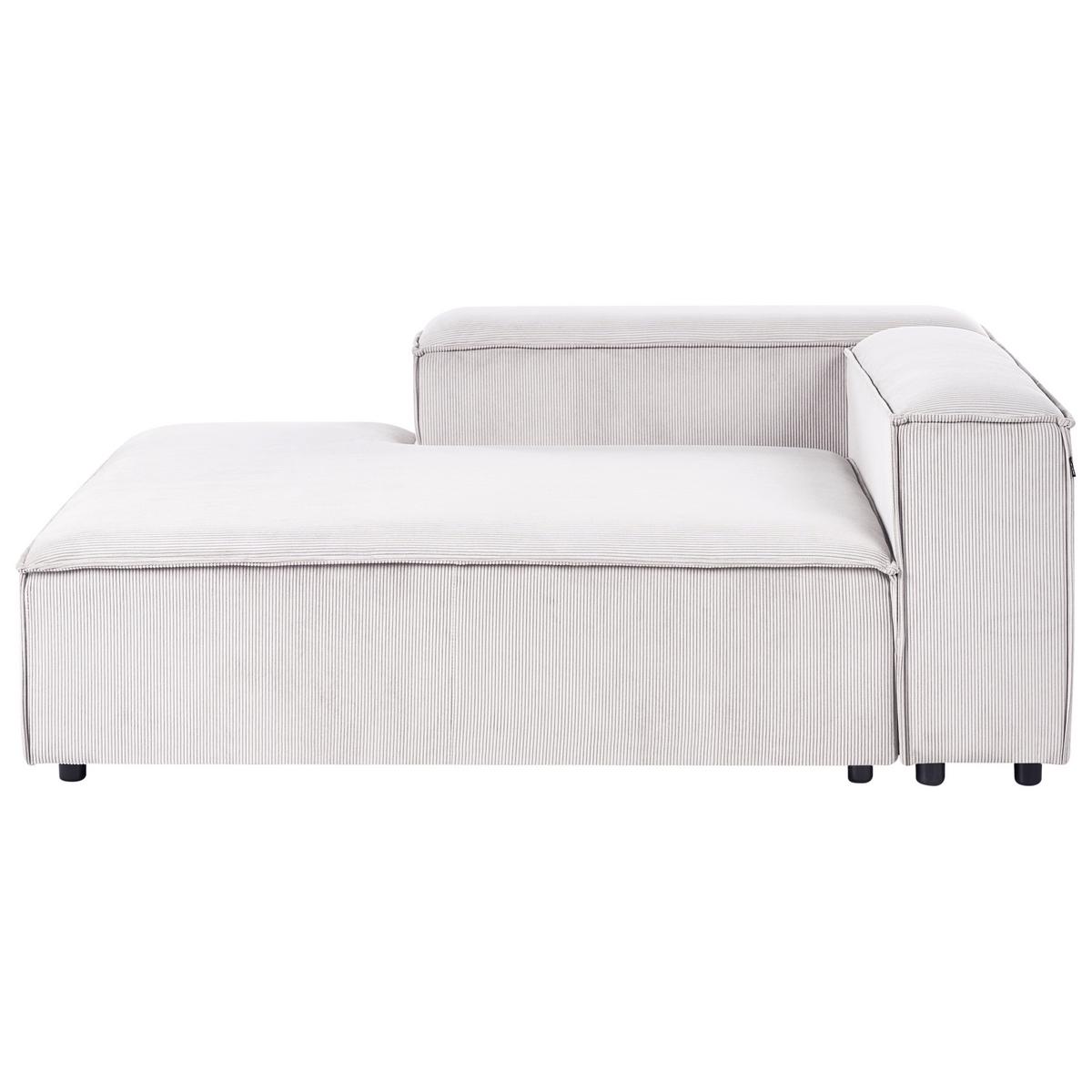 ECKFSOFA Modul 5-Sitzer linksseitig Cremeweiß Cord Ardal - Creme/Schwarz, Textil (414/269cm) - Beliani