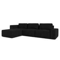 ECKSOFA L Form Arkleton Schwarz 360/180/93 cm Links Stil & Komfort - Schwarz, Kunststoff/Textil (180/360cm) - AX Living