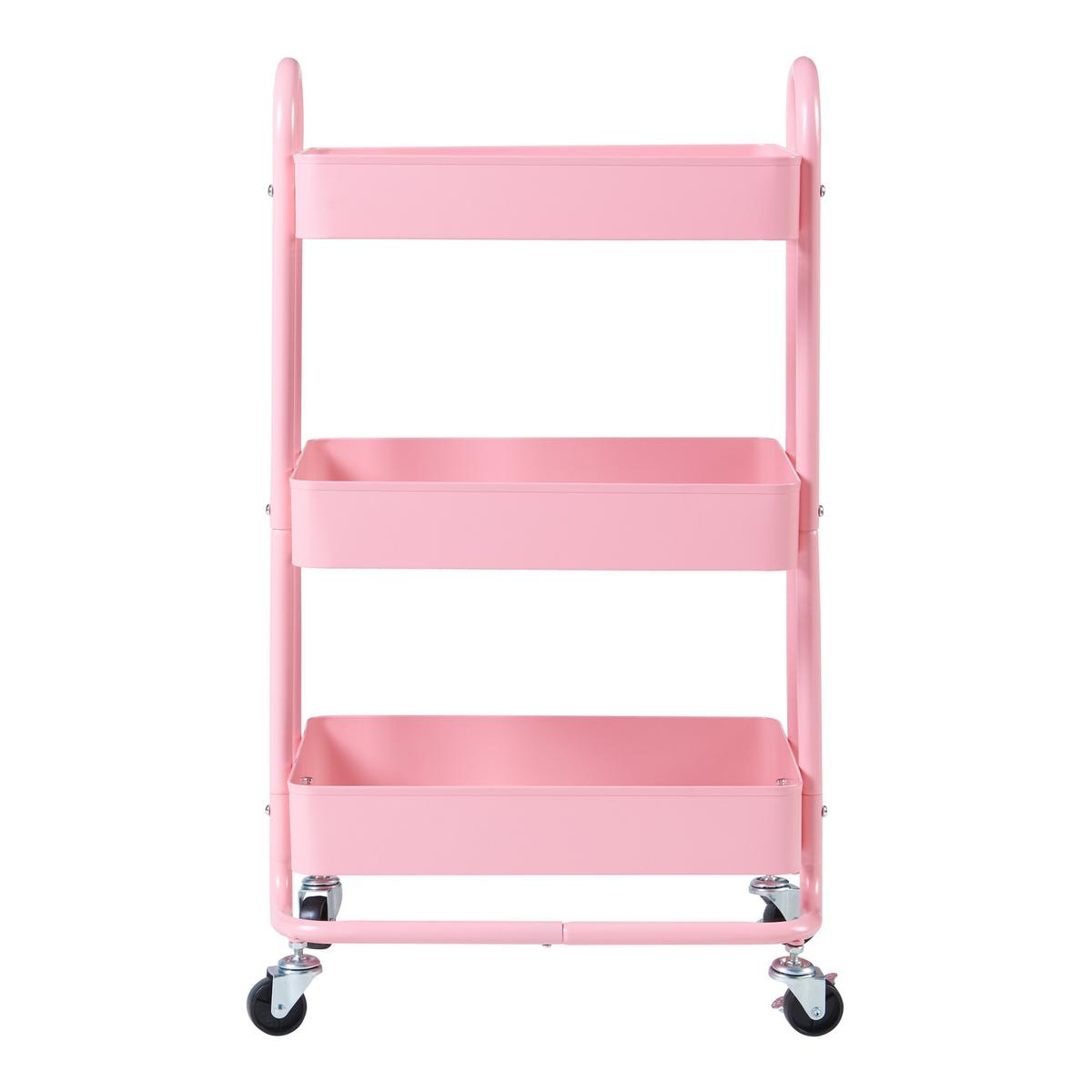 SERVIERWAGEN Pyhäntä - Pink, Metall (46/78.5/35cm) - [en.casa]
