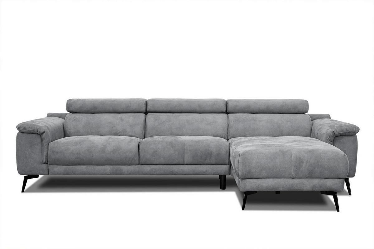 ECKSOFA FIERO 4-Sitzer, grau - Dunkelgrau/Schwarz, Holzwerkstoff/Textil (288/170cm) - Wozimo