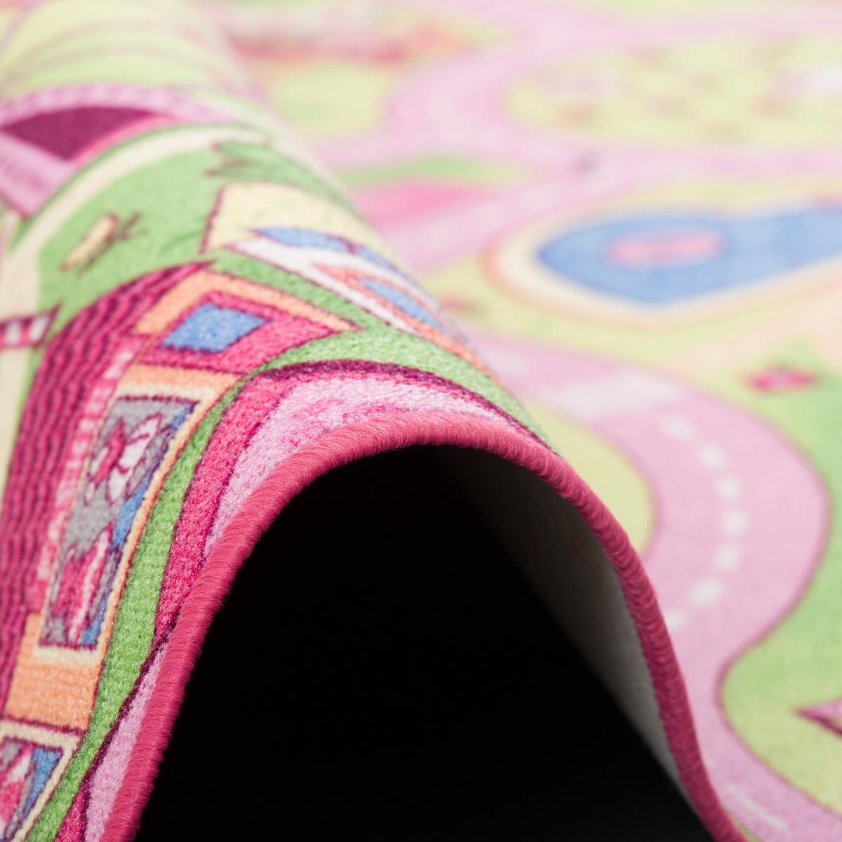 KINDER SPIEL STRASSENTEPPICH - Rosa, Textil (160/200cm) - Snapstyle