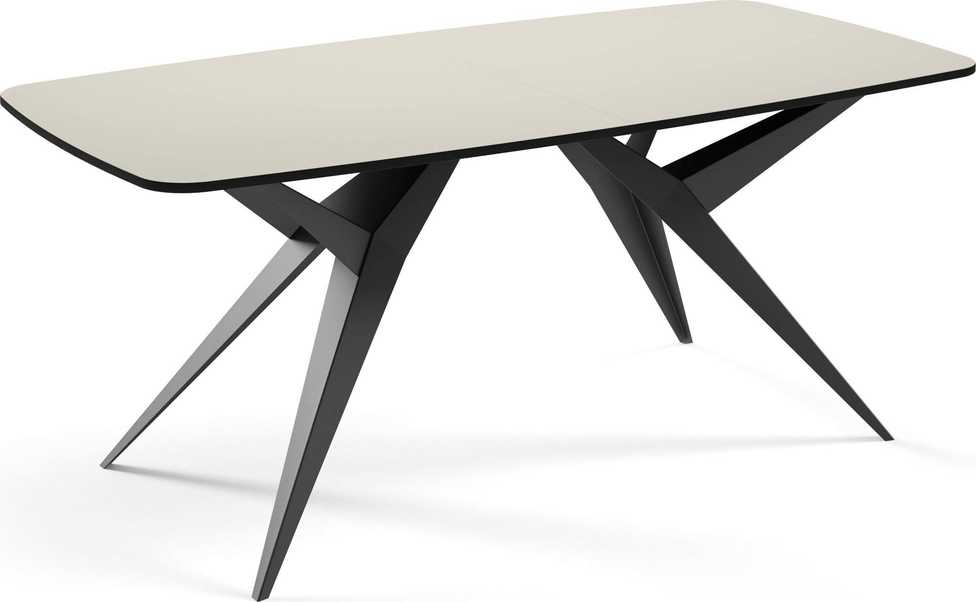 ESSTISCH Trax ausziehbar rechteckig oval, Beige Cashmere 180-260/90/76 - Kaschmir/Beige, Holzwerkstoff/Metall (90/256/76cm) - WFL GROUP
