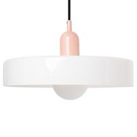 HÄNGELEUCHTE Weiß Paala - Pink/Weiß, Glas (35/35/148cm) - Beliani