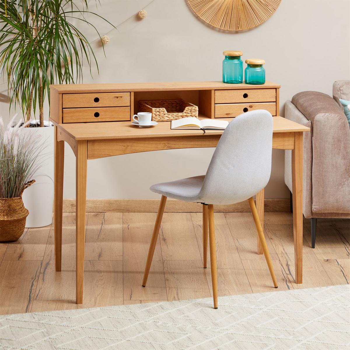 SCHREIBTISCH MILANO - Braun, Holz (54/110/91cm) - IDIMEX