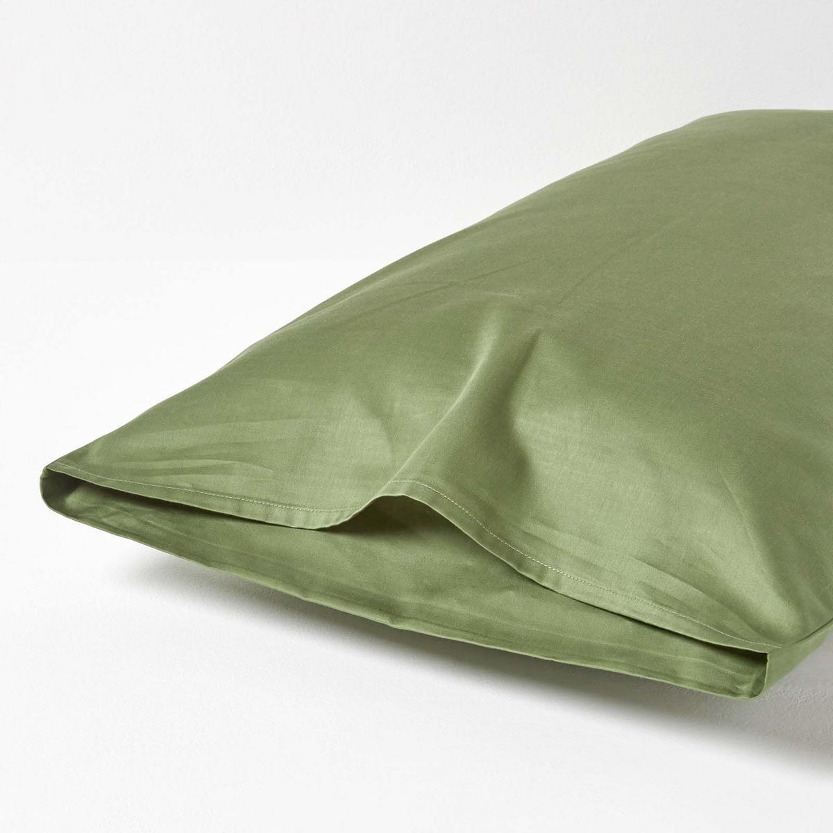 BIO-KISSENBEZUG Satin, Fadendichte 400 - Grün, Textil (48/74cm) - Homescapes