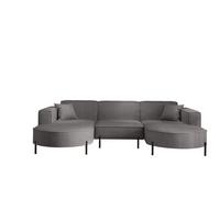 WOHNLANDSCHAFT Valencia - Grau, Holzwerkstoff/Textil (299/80/165cm) - Fun Möbel