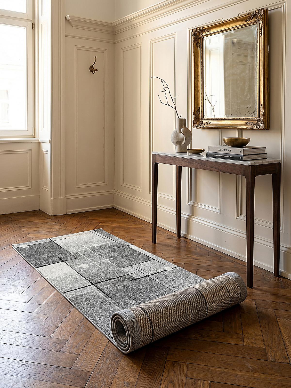 TEPPICH Niederflor Patchwork THUR Polypropylen Grau 80 x 140 cm - Grau, Textil (80/140cm) - KADIMA DESIGN