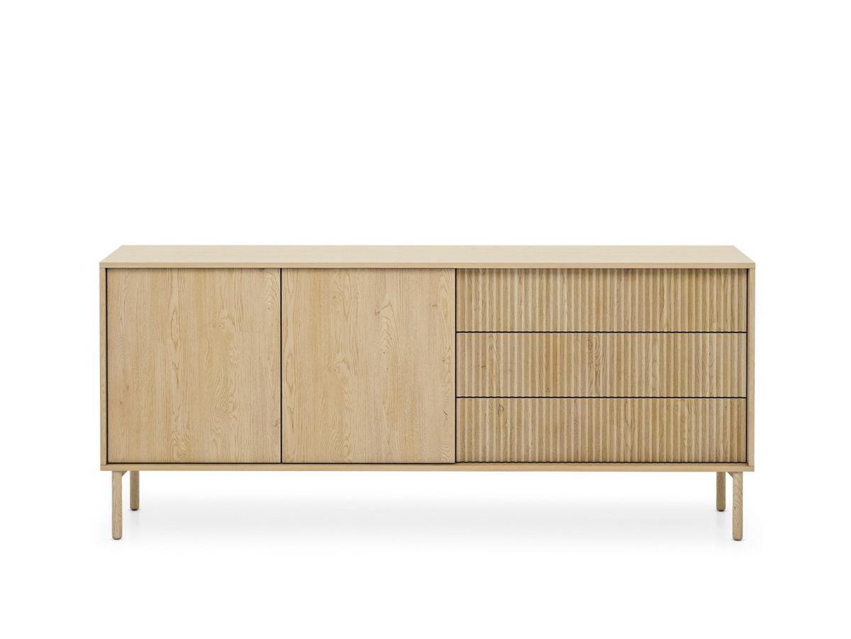SIDEBOARD ROCCO 187,1x39,5x79,8 cm mit 3 Schubladen und 2 Türen Eichefarben - Braun, Holzwerkstoff (187.1/79.8/39.5cm) - MASSENO