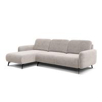 ECKSOFA FEBE 4-Sitzer links, beige - Beige/Schwarz, Holz/Textil (264/157cm) - Wozimo