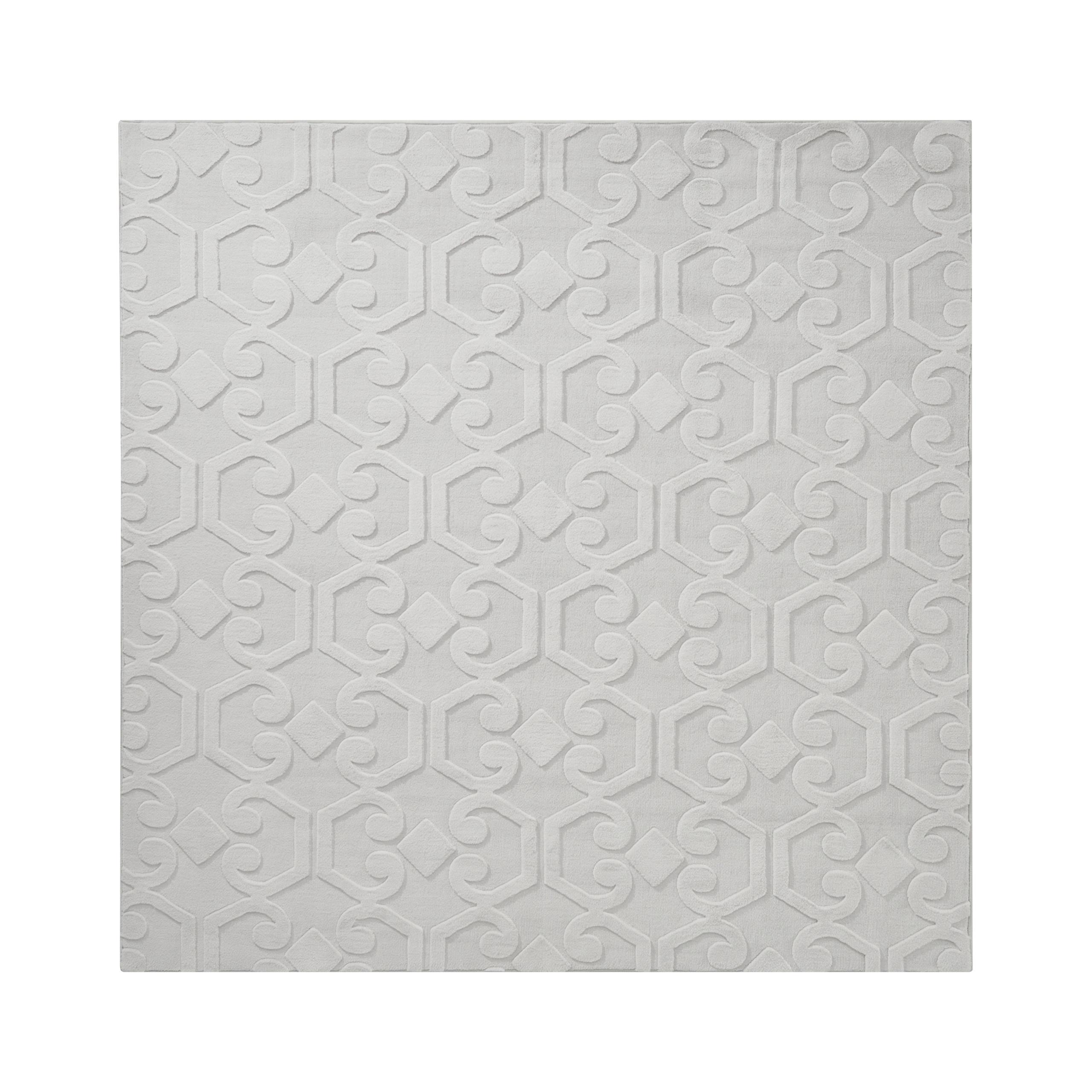 TEPPICH Hellgrau 160/160 cm Gannett - Hellgrau/Grau, Textil (160/160cm) - Beliani