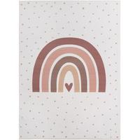 SPIELTEPPICH Waschbar TINO in Creme, mit Regenbogen- und Herz-Motiv, 160 x 230 cm - Beige, Textil (230/160cm) - KADIMA DESIGN