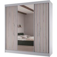 SCHWEBETÜRENSCHRANK Lico II 200/61/215 weiß - Weiß, Holzwerkstoff (200/215/61cm) - Beautysofa