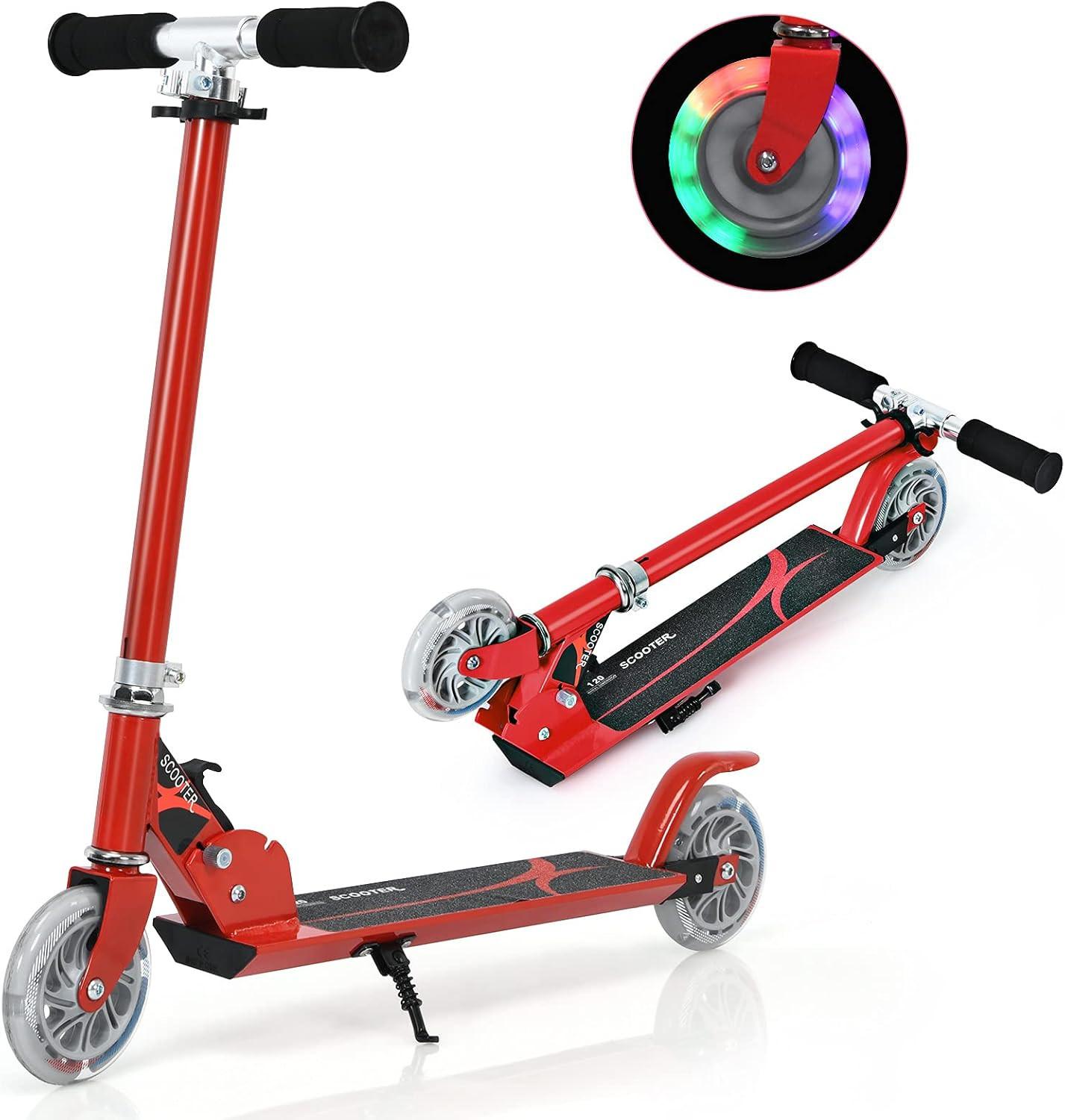 SCOOTER 85cm Rot - Rot, Metall (70/85/10cm) - COSTWAY